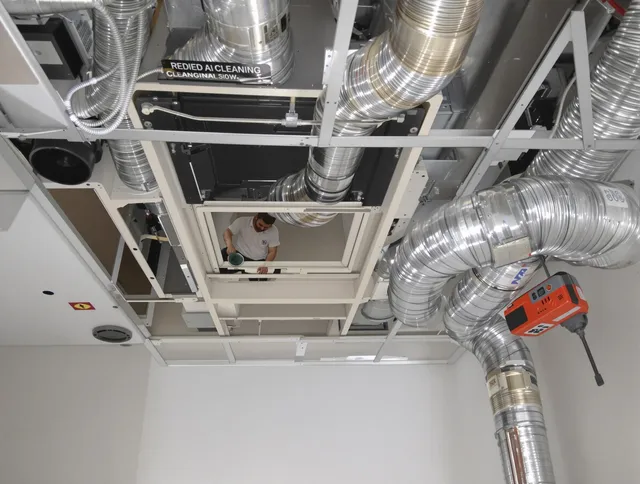 Ipswich Air Duct Cleaning technician performing detailed central duct system cleaning in Ipswich