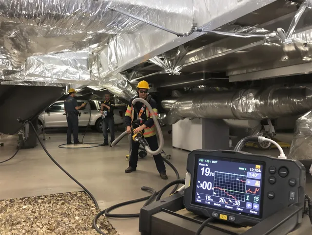 Professional negative pressure duct cleaning by Ipswich Air Duct Cleaning in Ipswich